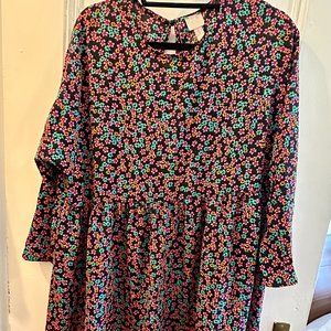 ASOS ditsy floral long sleeve smock mini dress - US 12